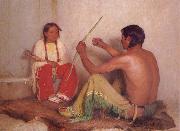 Sharp Joseph Henry The Broken Bow or father and son oil painting artist